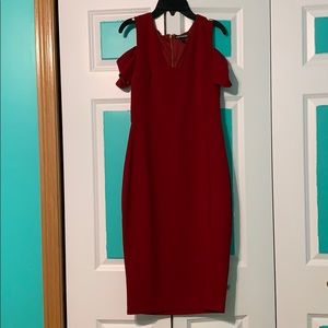 EXPRESS red shoulder-cut dress